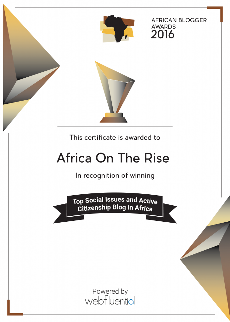 Africa-OnTheRise Wins African Blogger Awards for Top Social Issues and Active Citizenship Blog