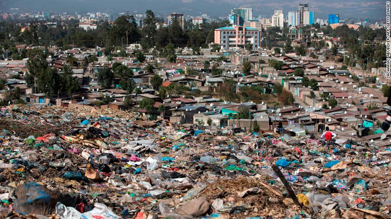 A view of Addis Ababa from Koshe -- the main landfill on the outskirts of the city