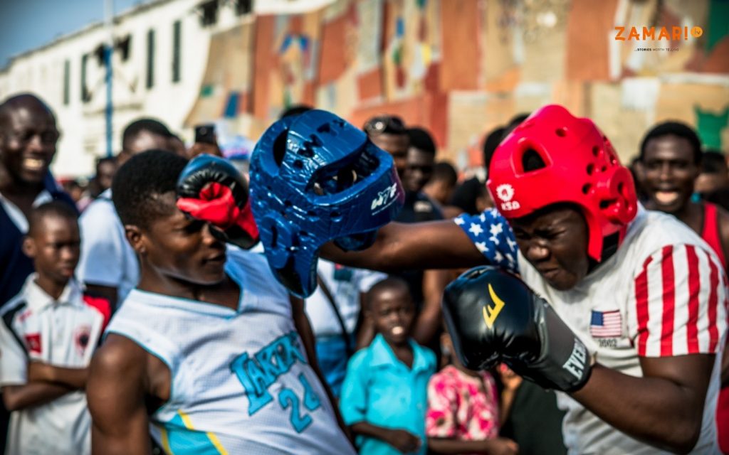 Boxing - 2018 Chale Wote Street Art Festival [image credit – Eric Atie/Zamari TV]