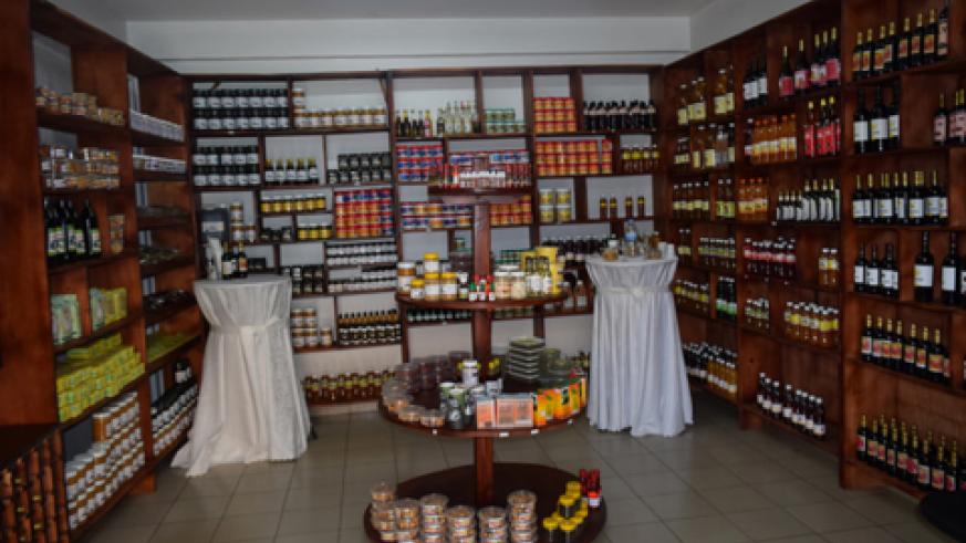 Euphrosine Niyidukunda’s products are on display at RYAF’s shop in downtown Kigali where young entrepreneurs exhibit and sell their innovative products. Photos by Michel Nkurunziza