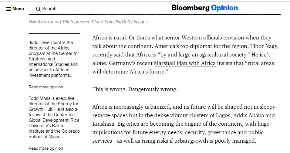 Bloomberg Opinion - Rural Africa
